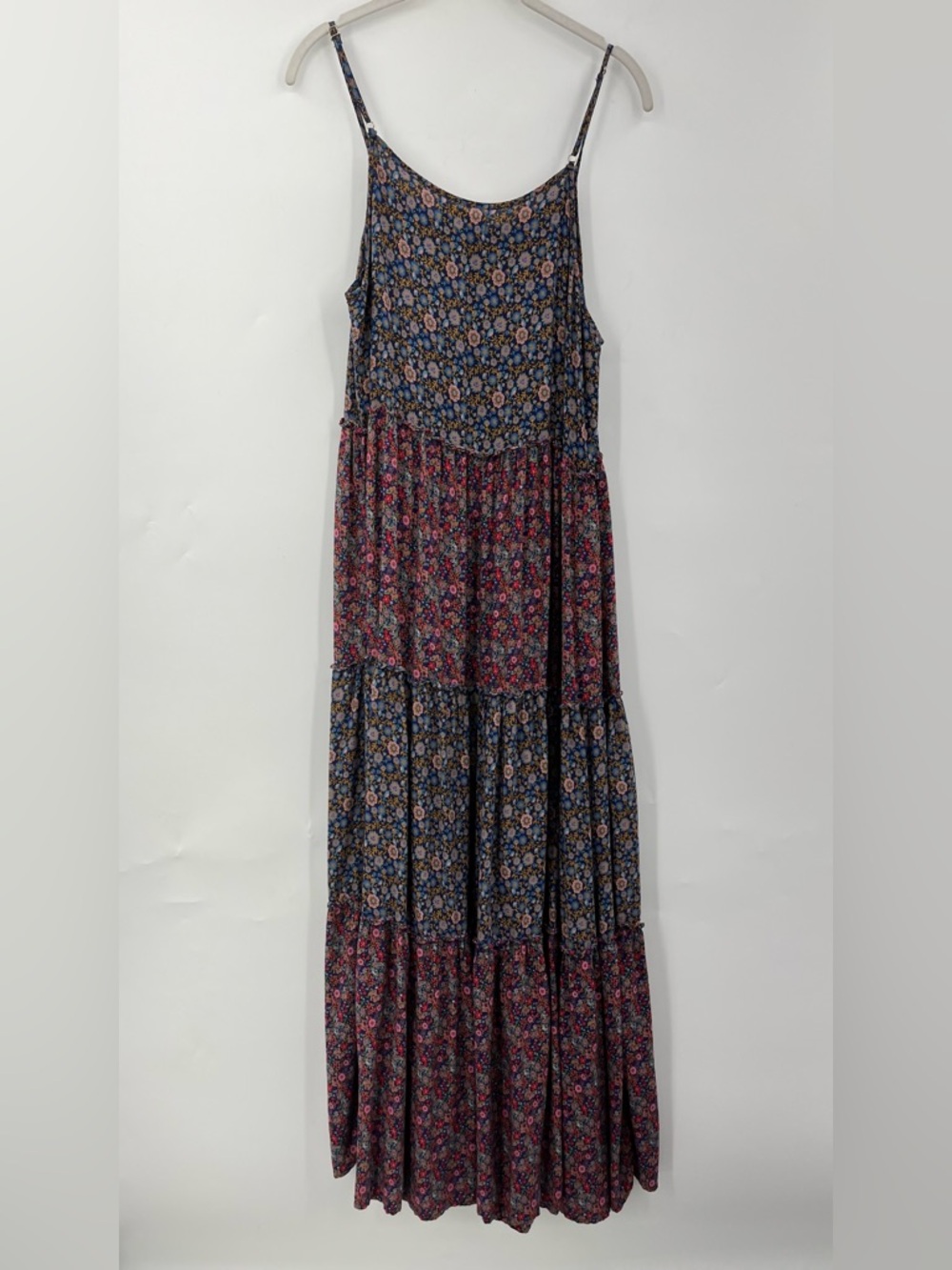 Natural Life M Kaia Maxi Dress 0489 Tiered Ditsy Floral Boho Prairie medium - Picture 9 of 11